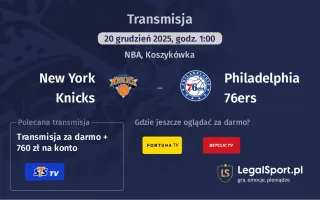 New York Knicks - Philadelphia 76ers gdzie oglądać? (20.12)
