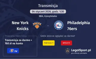 New York Knicks - Philadelphia 76ers gdzie oglądać (04.01.2026)