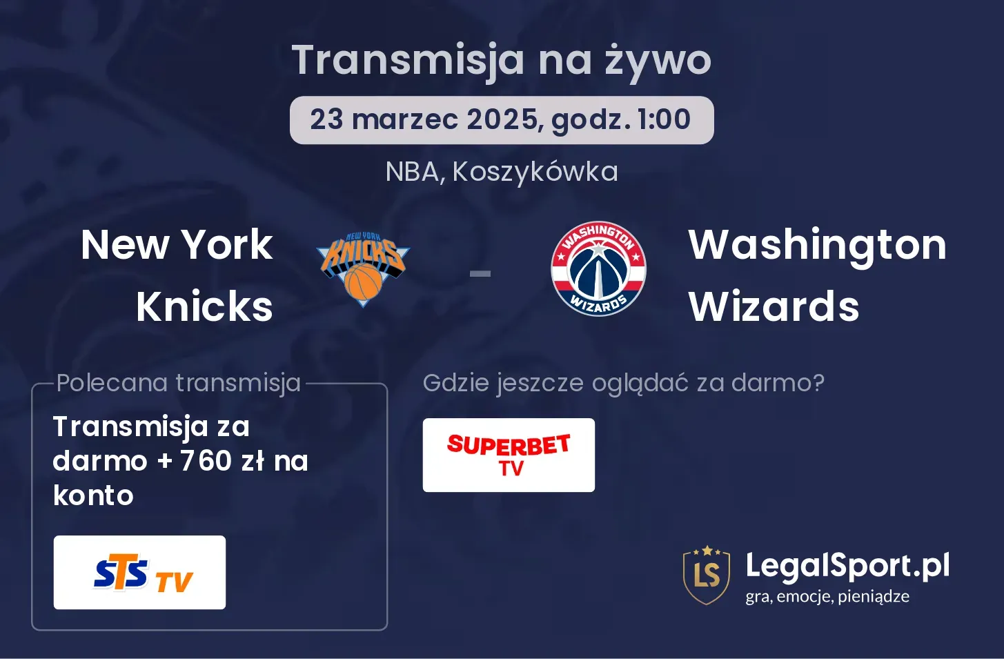 New York Knicks - Washington Wizards gdzie oglądać?