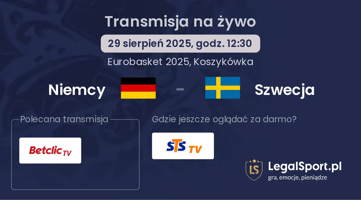 Niemcy - Szwecja gdzie oglądać?