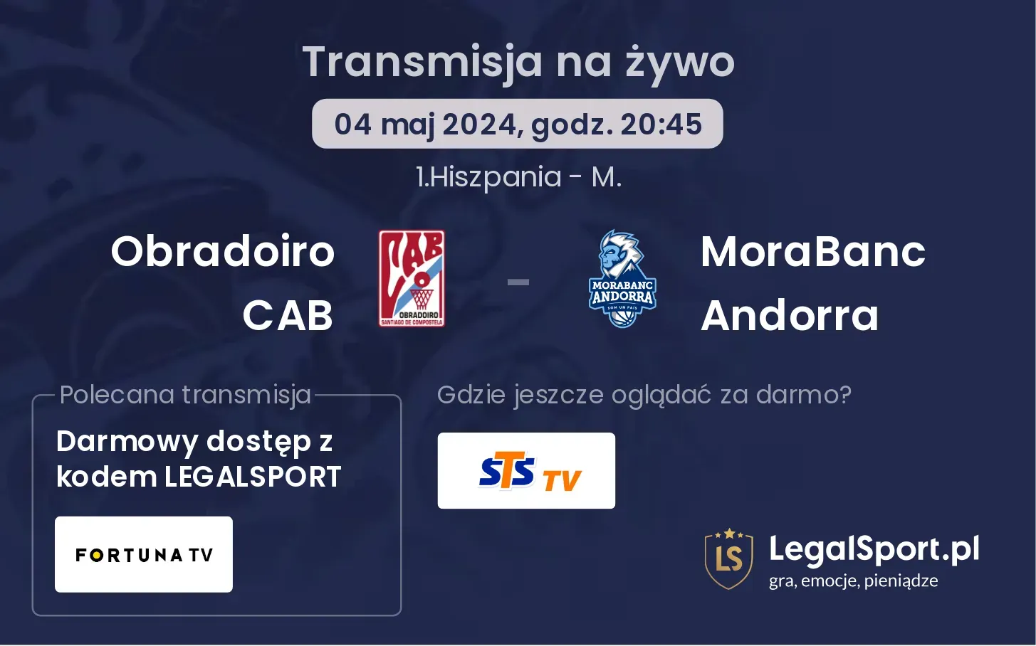 Obradoiro CAB - MoraBanc Andorra transmisja na żywo