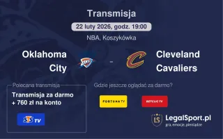 Oklahoma City - Cleveland Cavaliers gdzie oglądać (22.02.2026)