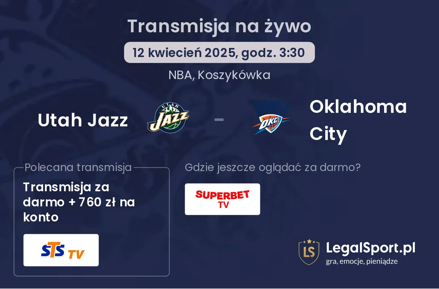 Utah Jazz - Oklahoma City gdzie oglądać?