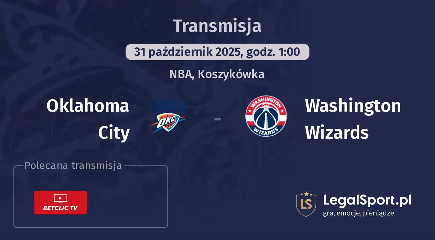 Oklahoma City - Washington Wizards gdzie oglądać?
