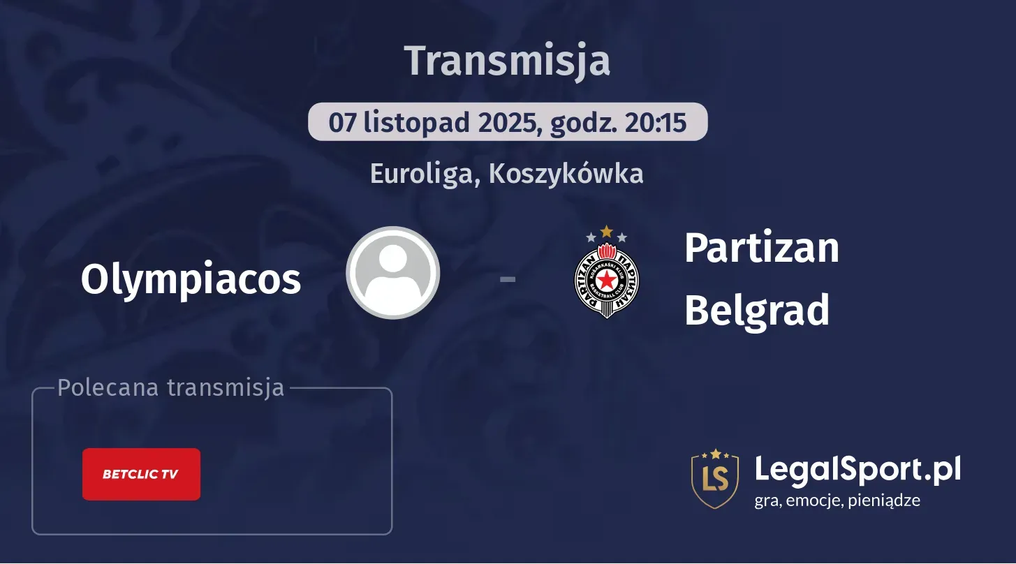 Olympiacos - Partizan Belgrad Transmisje