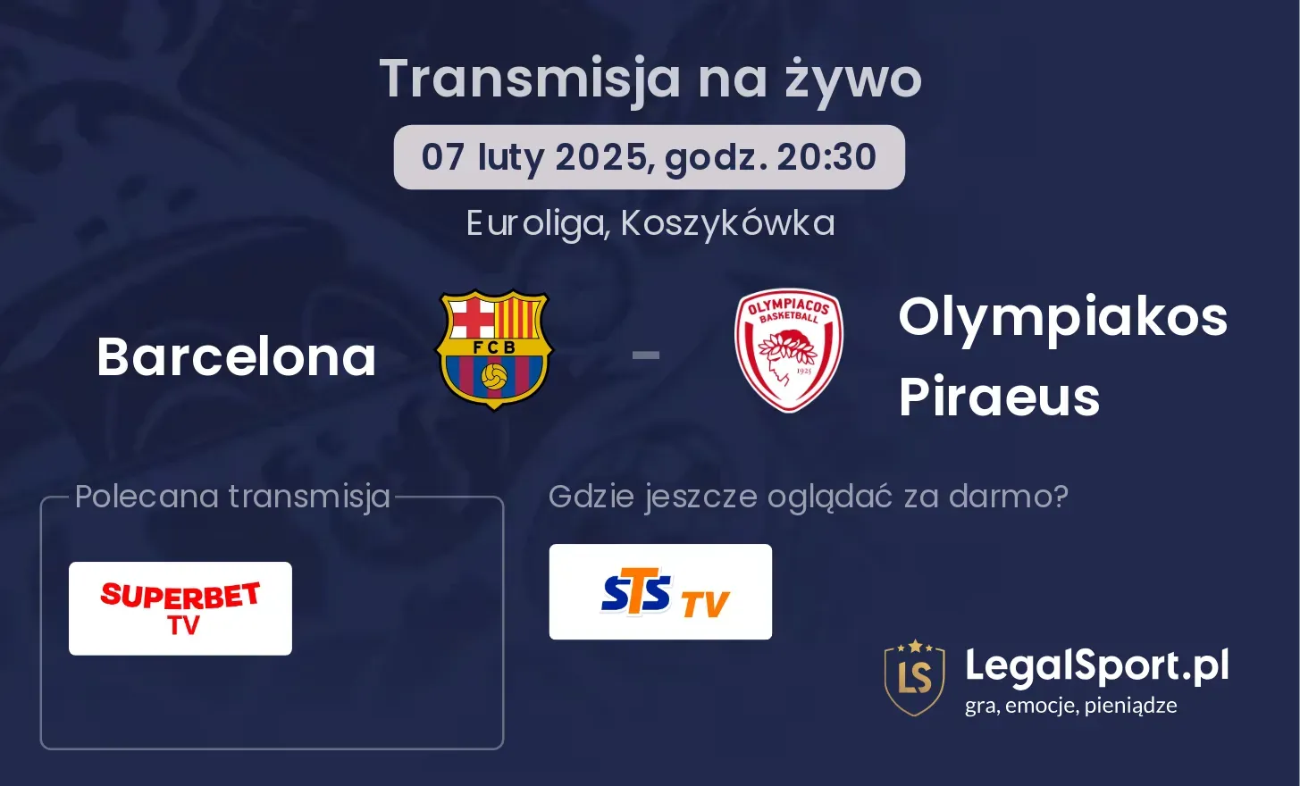Barcelona - Olympiakos Piraeus gdzie oglądać?