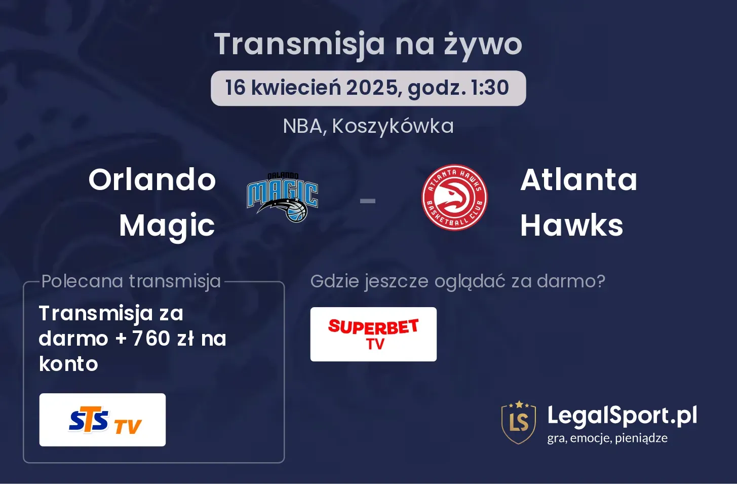 Orlando Magic - Atlanta Hawks gdzie oglądać?