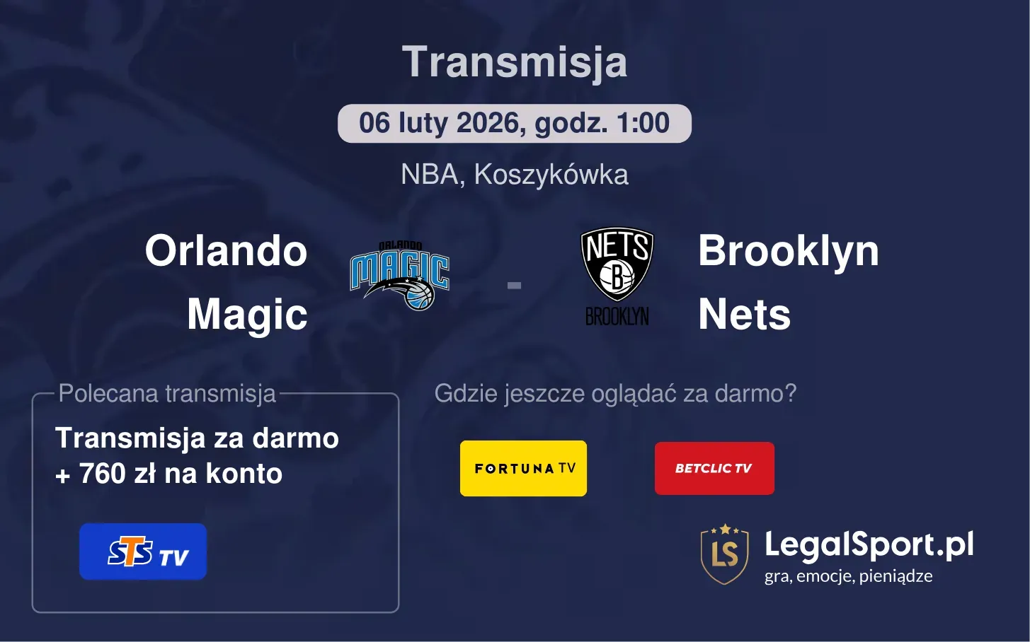 Orlando Magic - Brooklyn Nets Transmisje