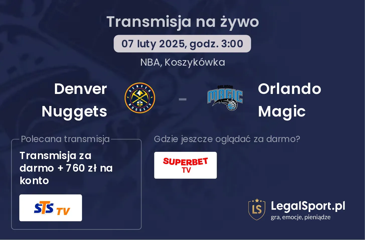 Denver Nuggets - Orlando Magic gdzie oglądać?
