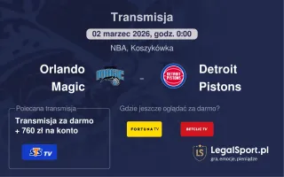 Orlando Magic - Detroit Pistons gdzie oglądać? (02.03)