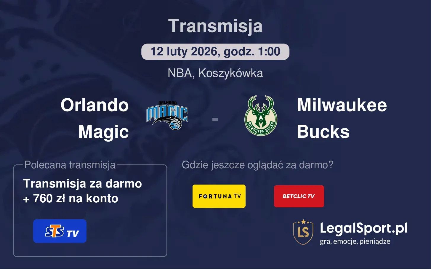 Orlando Magic - Milwaukee Bucks Transmisje