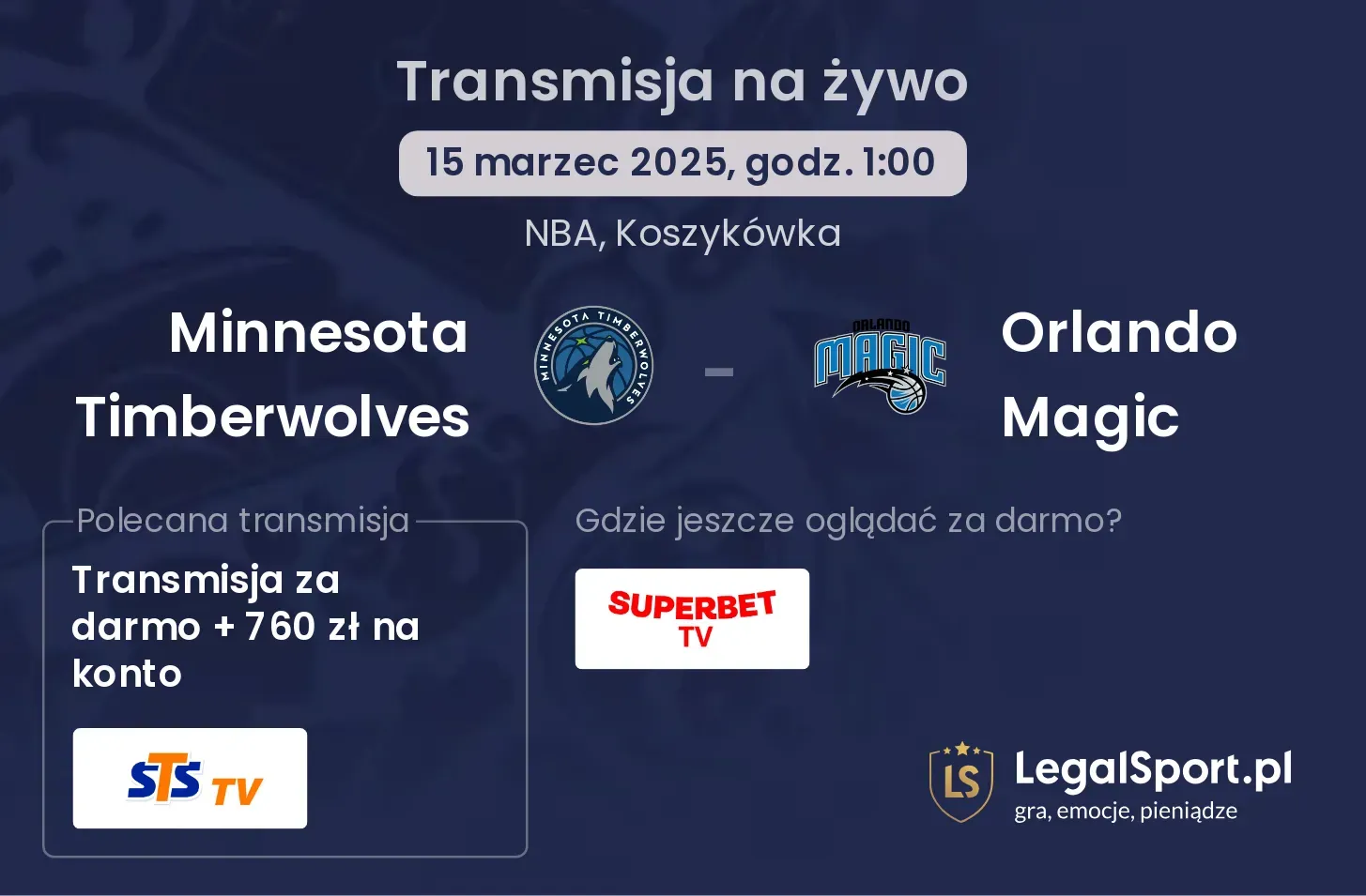 Minnesota Timberwolves - Orlando Magic gdzie oglądać?