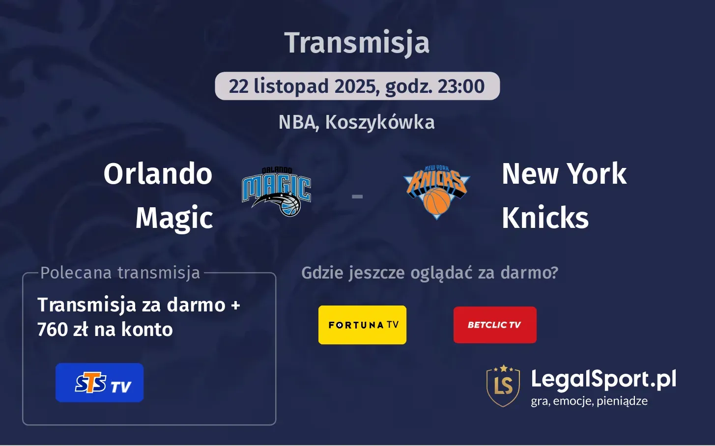 Orlando Magic - New York Knicks Transmisje