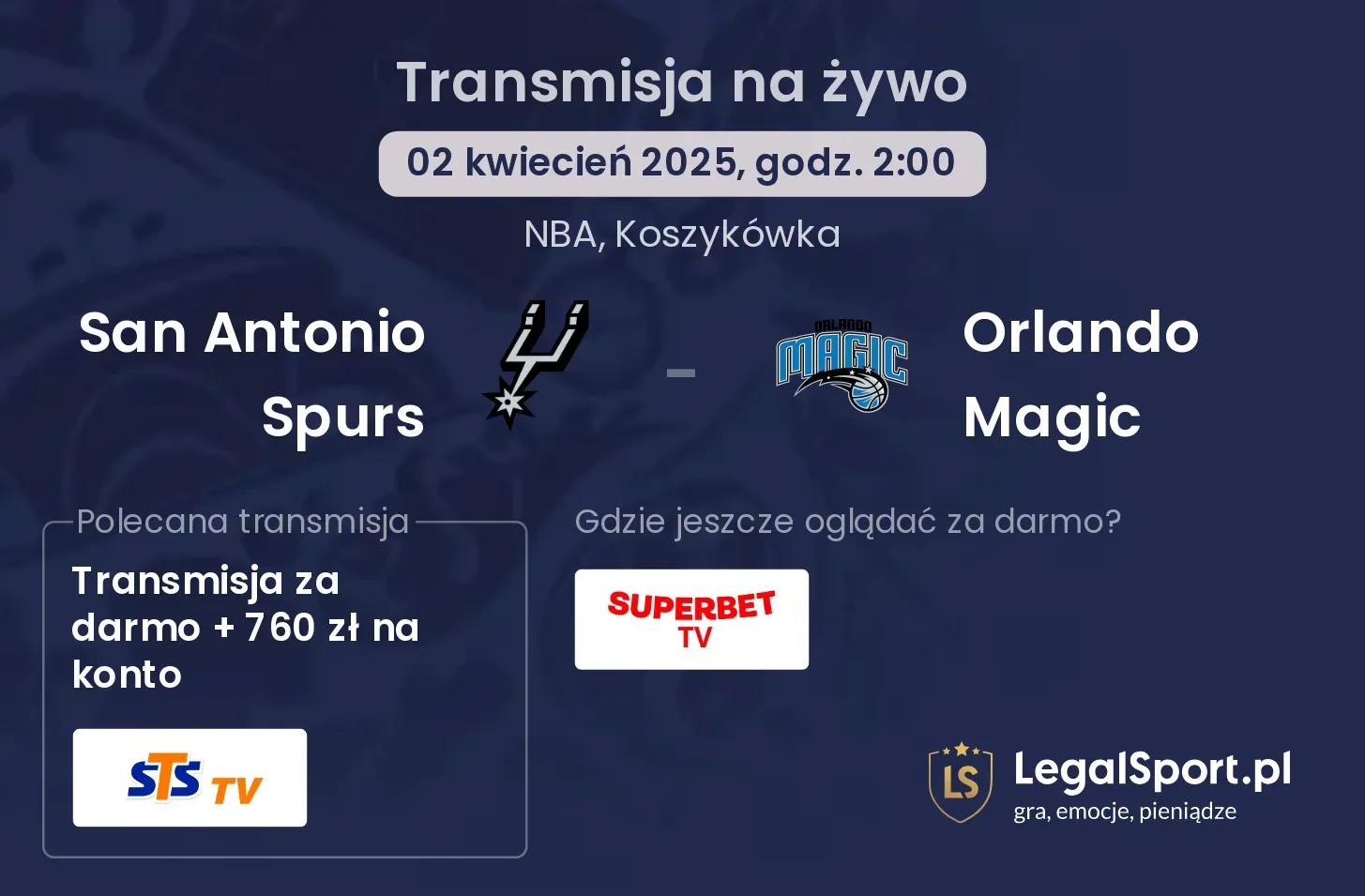 San Antonio Spurs - Orlando Magic gdzie oglądać?