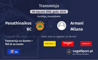 Panathinaikos BC - Armani Milano gdzie oglądać? (06.01)