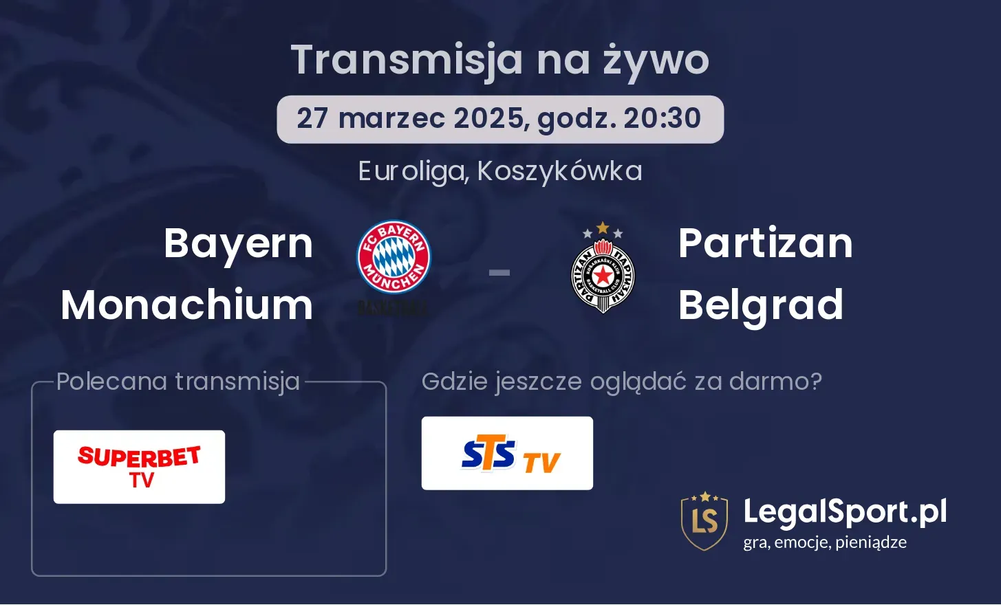Bayern Monachium - Partizan Belgrad gdzie oglądać transmisję?