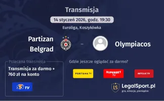 Partizan Belgrad - Olympiacos gdzie oglądać? (14.01)
