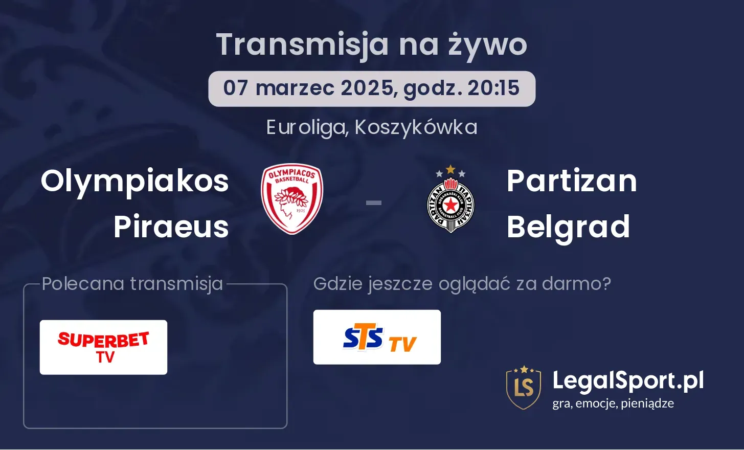 Olympiakos Piraeus - Partizan Belgrad gdzie oglądać?