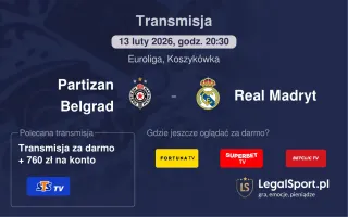 Partizan Belgrad - Real Madryt gdzie oglądać? (13.02)