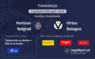 Partizan Belgrad - Virtus Bologna gdzie oglądać? (17.12)