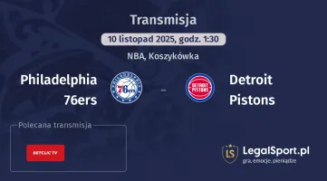 Philadelphia 76ers - Detroit Pistons gdzie oglądać? (10.11)