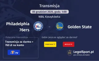 Philadelphia 76ers - Golden State gdzie oglądać? (05.12)