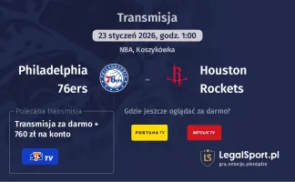 Philadelphia 76ers - Houston Rockets gdzie oglądać? (23.01)