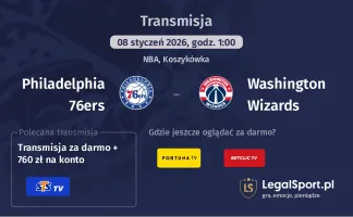Philadelphia 76ers - Washington Wizards gdzie oglądać? (08.01)