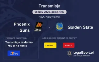 Phoenix Suns - Golden State gdzie oglądać (06.02.2026)