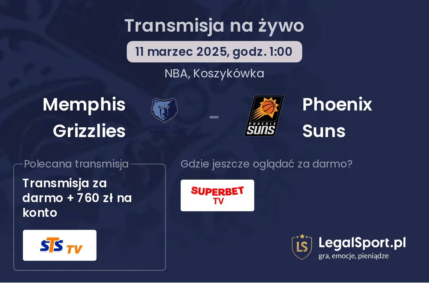 Memphis Grizzlies - Phoenix Suns gdzie oglądać?