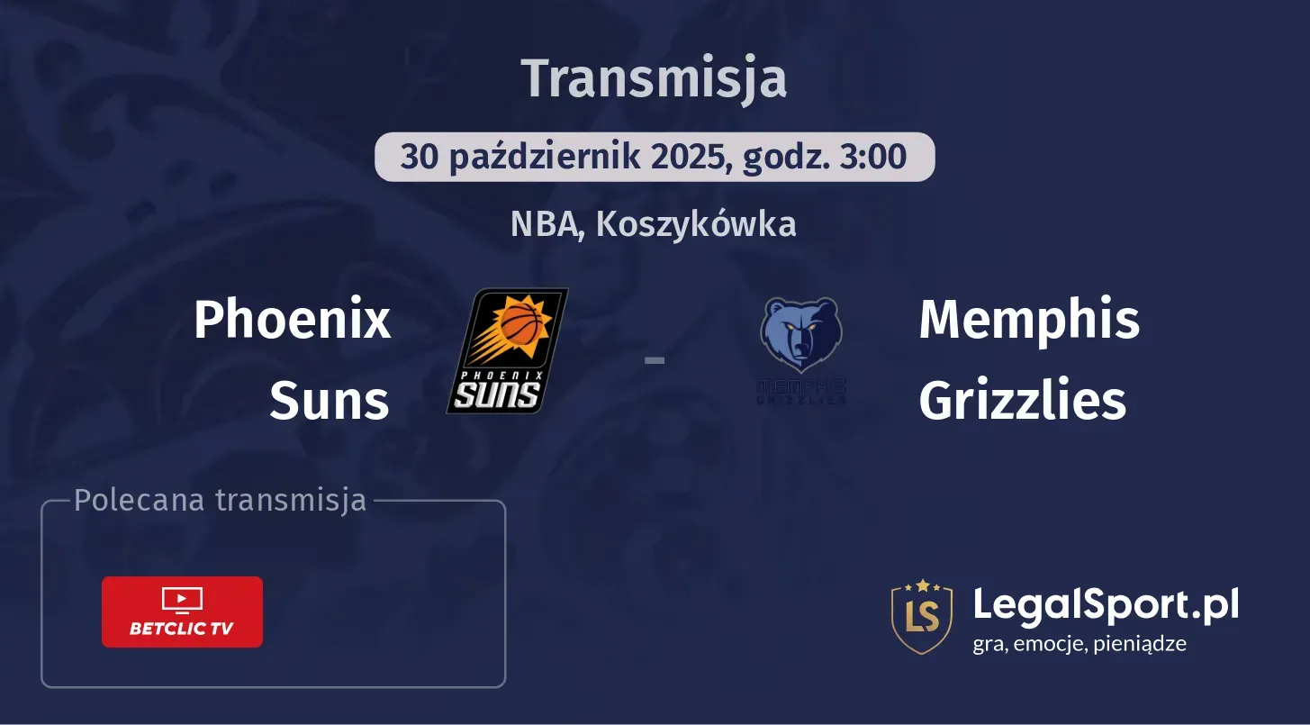 Phoenix Suns - Memphis Grizzlies gdzie oglądać?