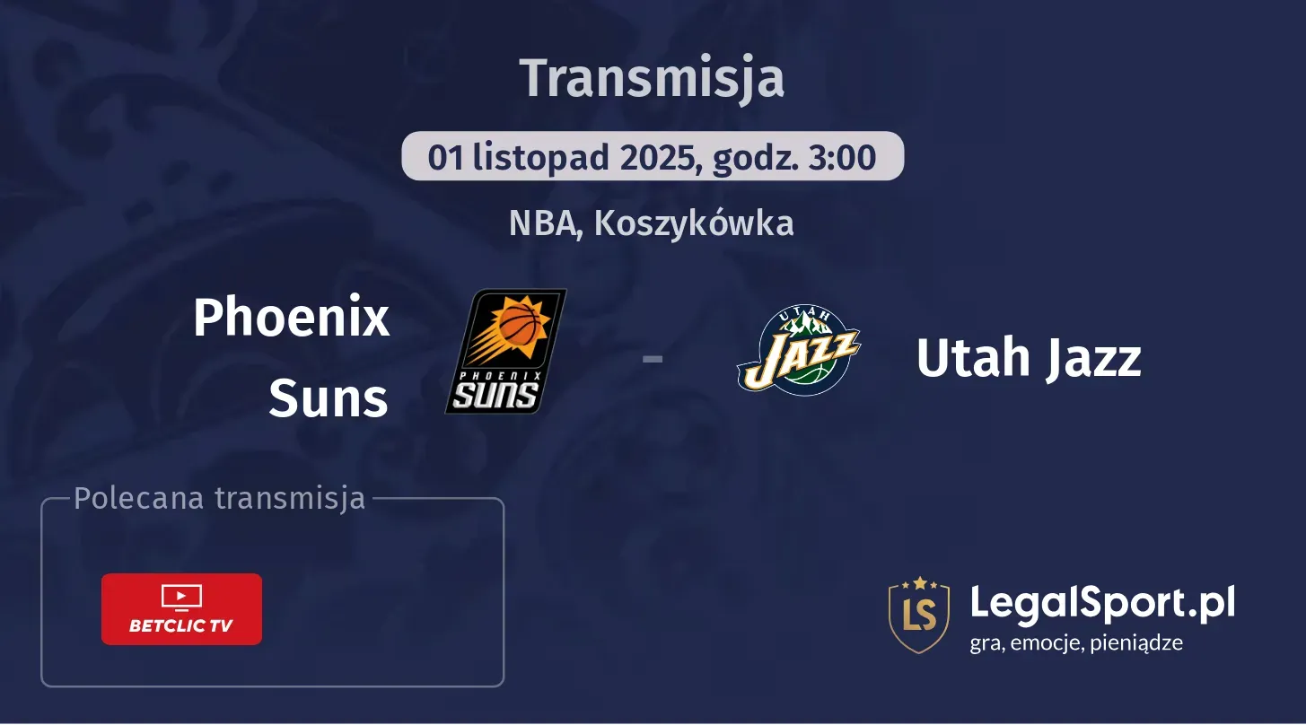 Phoenix Suns - Utah Jazz Transmisje