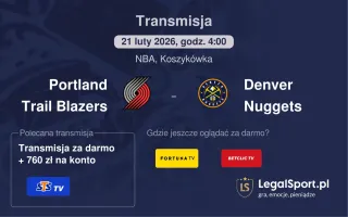 Portland Trail Blazers - Denver Nuggets gdzie oglądać? (21.02)