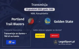 Portland Trail Blazers - Golden State gdzie oglądać? (15.12)