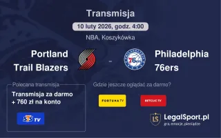 Portland Trail Blazers - Philadelphia 76ers gdzie oglądać? (10.02)