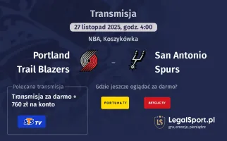 Portland Trail Blazers - San Antonio Spurs gdzie oglądać? (27.11)