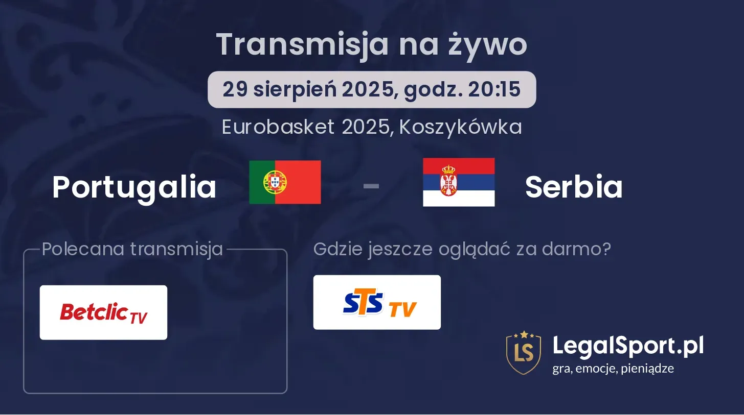 Portugalia - Serbia transmisja na żywo