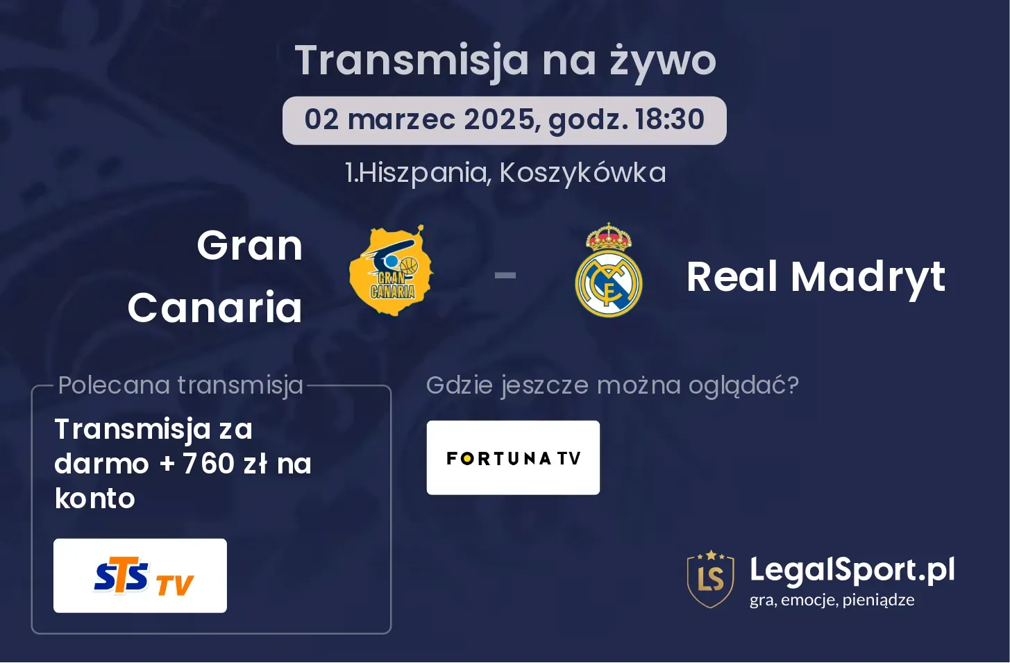 Gran Canaria - Real Madryt gdzie oglądać?