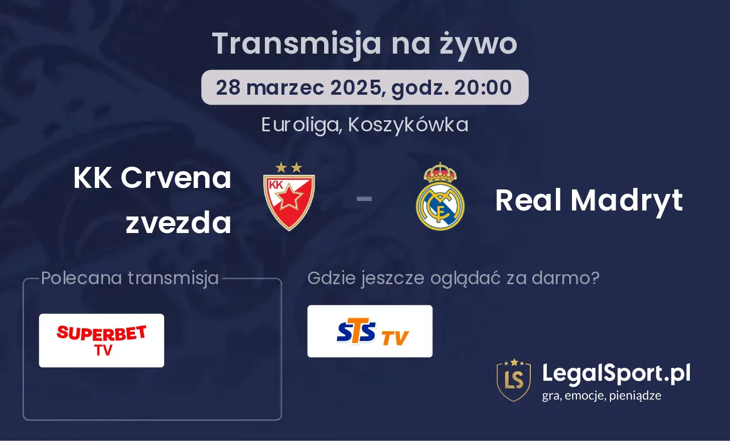KK Crvena zvezda - Real Madryt gdzie oglądać transmisję?