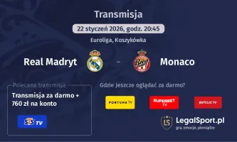 Real Madryt - Monaco gdzie oglądać? (22.01)