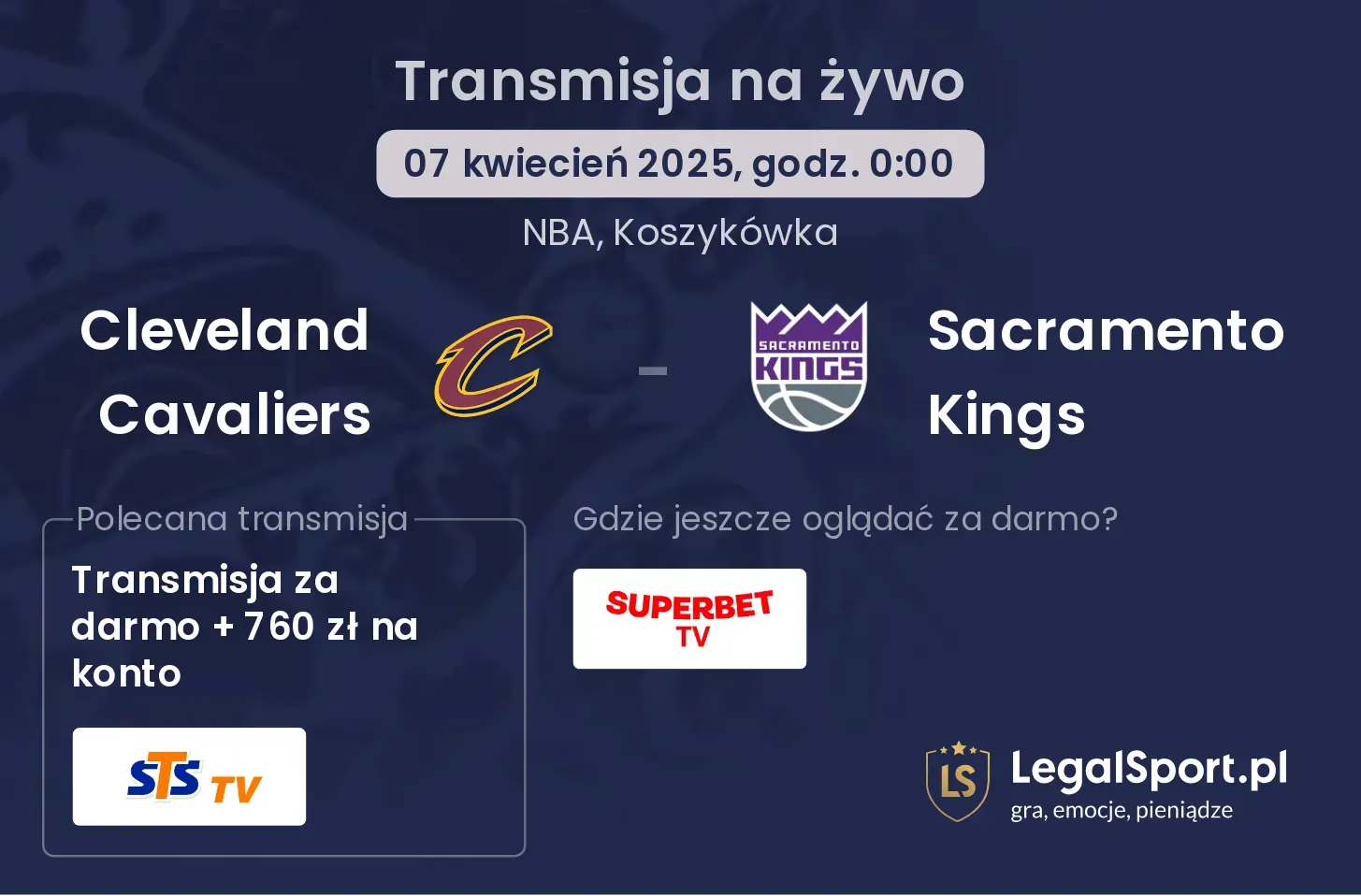 Cleveland Cavaliers - Sacramento Kings gdzie oglądać transmisję?