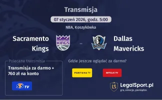 Sacramento Kings - Dallas Mavericks gdzie oglądać? (07.01)