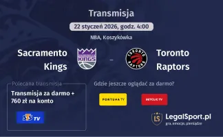 Sacramento Kings - Toronto Raptors gdzie oglądać? (22.01)