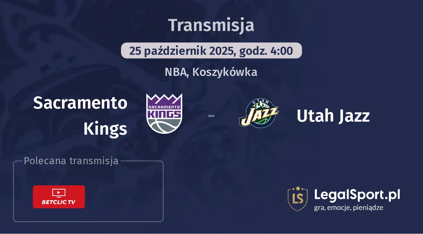 Sacramento Kings - Utah Jazz Transmisje