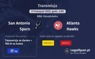 San Antonio Spurs - Atlanta Hawks gdzie oglądać? (21.11)