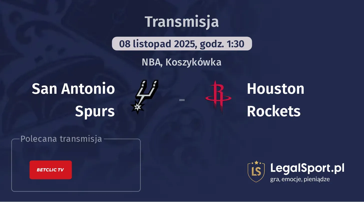 San Antonio Spurs - Houston Rockets Transmisje