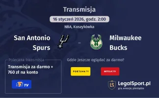 San Antonio Spurs - Milwaukee Bucks gdzie oglądać? (16.01)