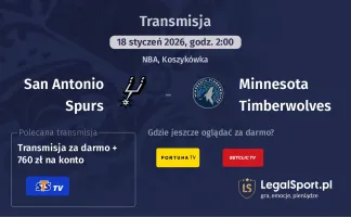 San Antonio Spurs - Minnesota Timberwolves gdzie oglądać (18.01.2026)