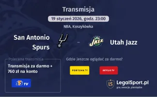 San Antonio Spurs - Utah Jazz gdzie oglądać? (19.01)