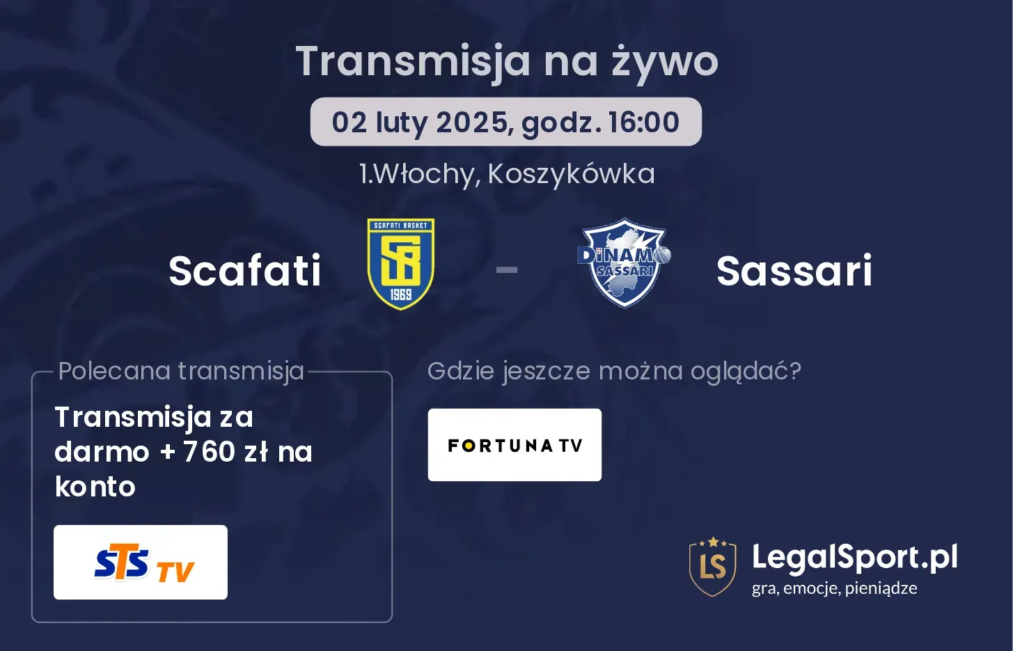 Scafati - Sassari gdzie oglądać?